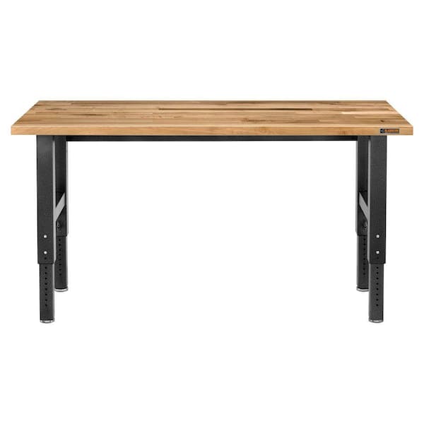 Gladiator Premier Series 42 in. H x 72 in. W x 25 in. D Maple Top Adjustable Height Workbench in Hammered Granite