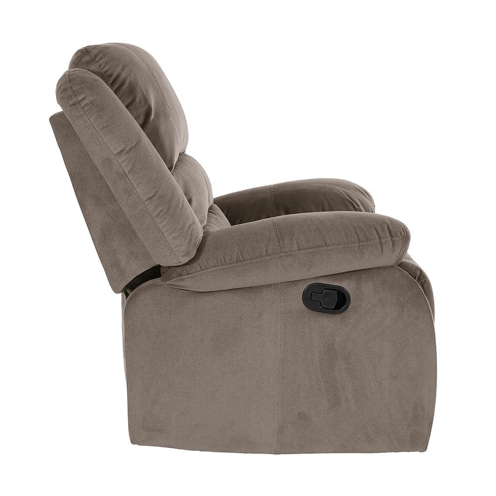 Chocolate Microfiber Recliner with Manufactured Wood Frame