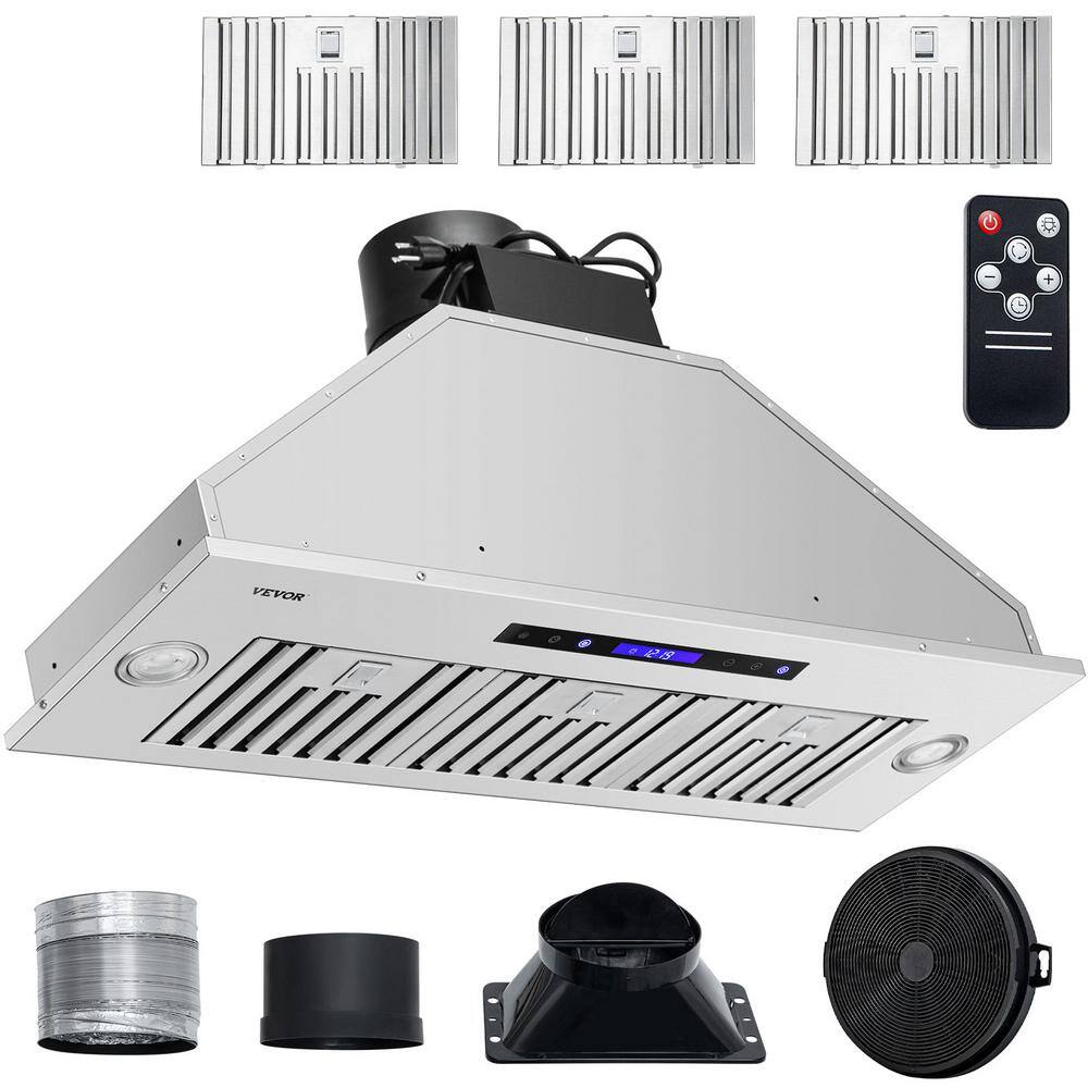 VEVOR 36" Stainless Steel Convertible Insert Range Hood with Charcoal Filter