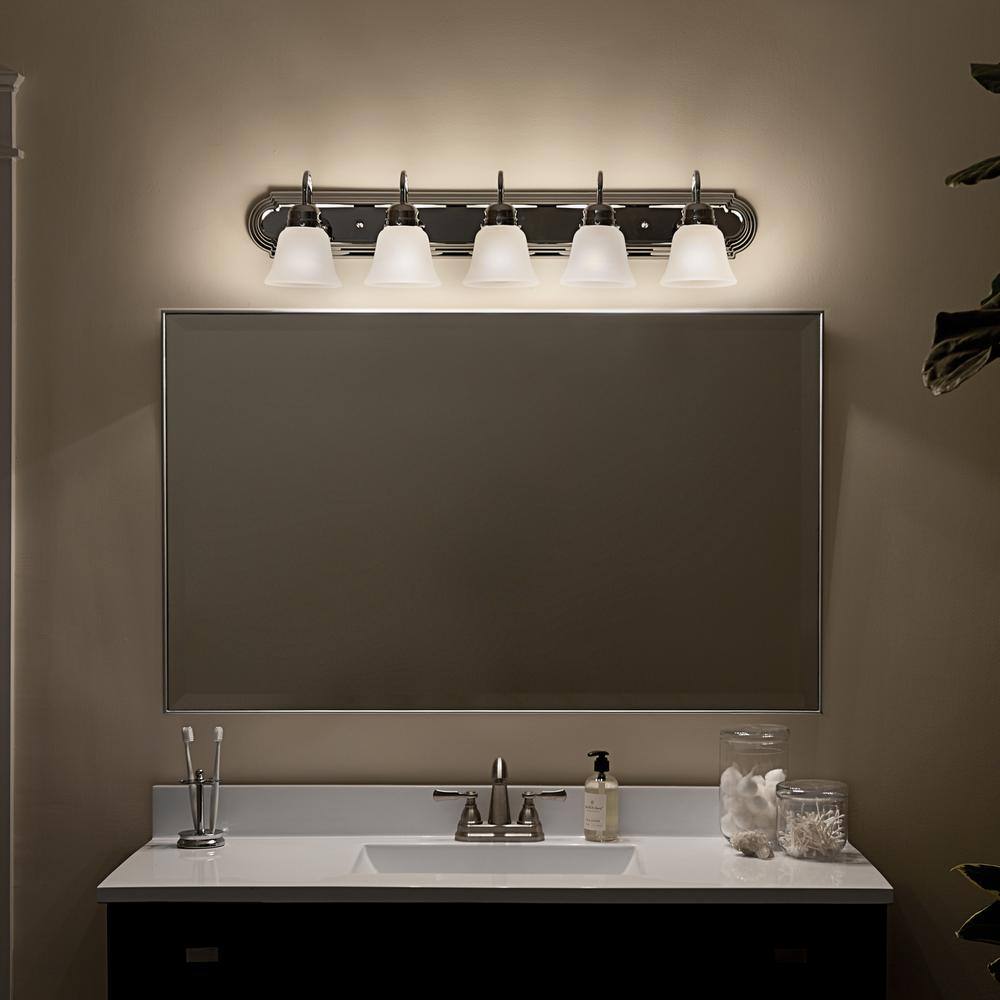 Distressed Bronze 36" Classic Vanity Light with Satin Etched Glass