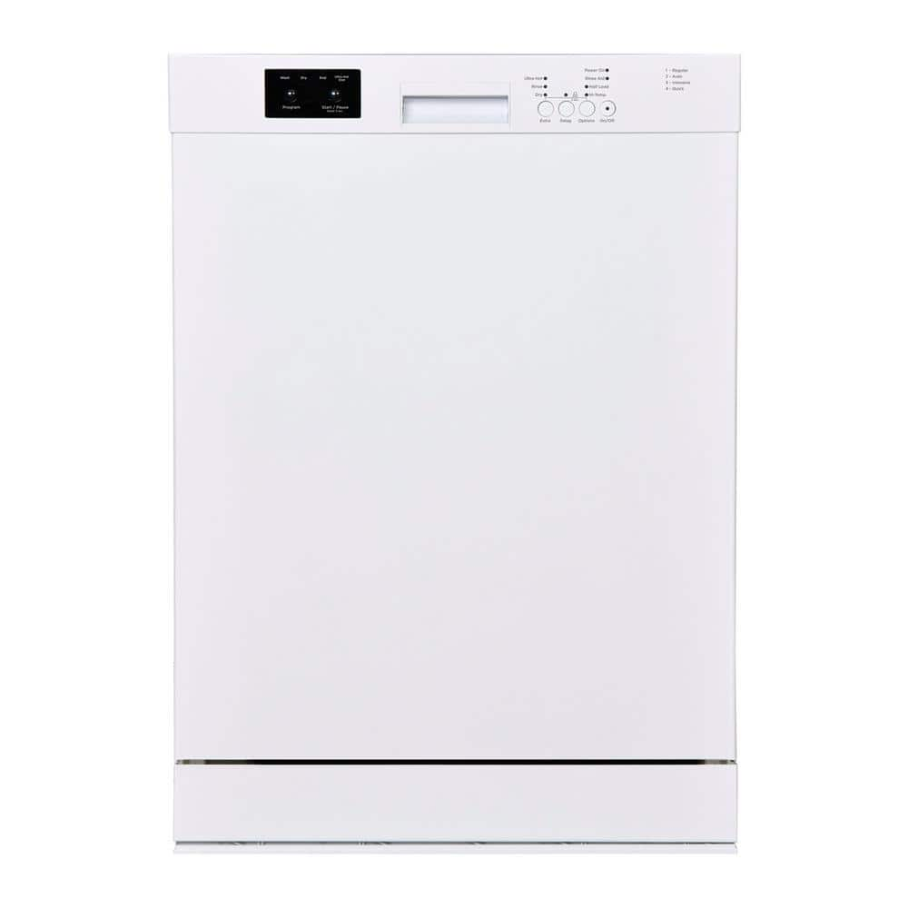 Danby 24 in. Front Control Standard Built-in Dishwasher in White with 4-Cycles, 51 DBA