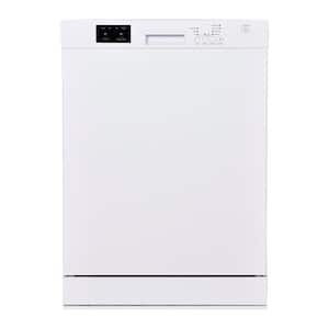 24 in. Front Control Standard Built-in Dishwasher in White with 4-Cycles, 51 DBA