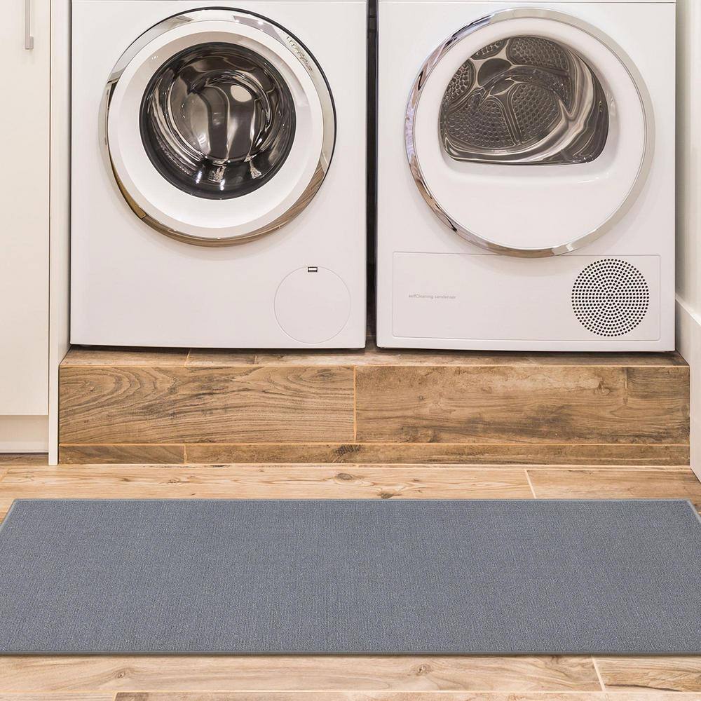 Gray Machine Washable Non-Slip Runner Rug