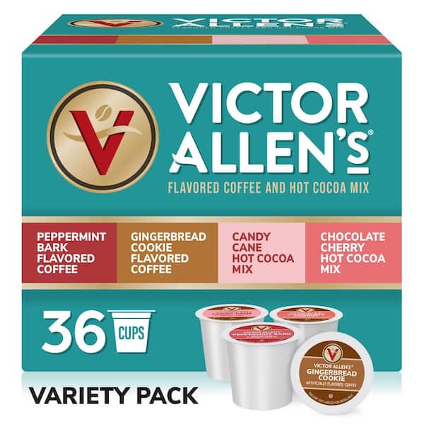 Victor Allen's Victor Allen's Coffee Holiday Favorites Coffee  and Hot Cocoa Mix Variety Pack, 36 Count, Single Serve Coffee Pods