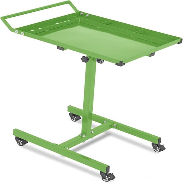 Adjustable Height Mobile Work Table,Mechanic Rolling Tool Cart with Brakes,300Lbs Capacity