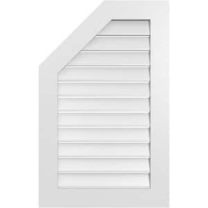 24 in. x 38 in. Octagonal Surface Mount PVC Gable Vent: Functional with Standard Frame