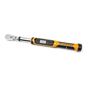 3/8 in. Drive 10-100 ft./lbs. Flex-Head Electronic Torque Wrench with Angle