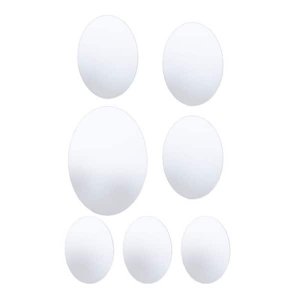 .08 in. W x 9.0 in. H Oval Frameless Silver Wall Mirror, (Set of 7)