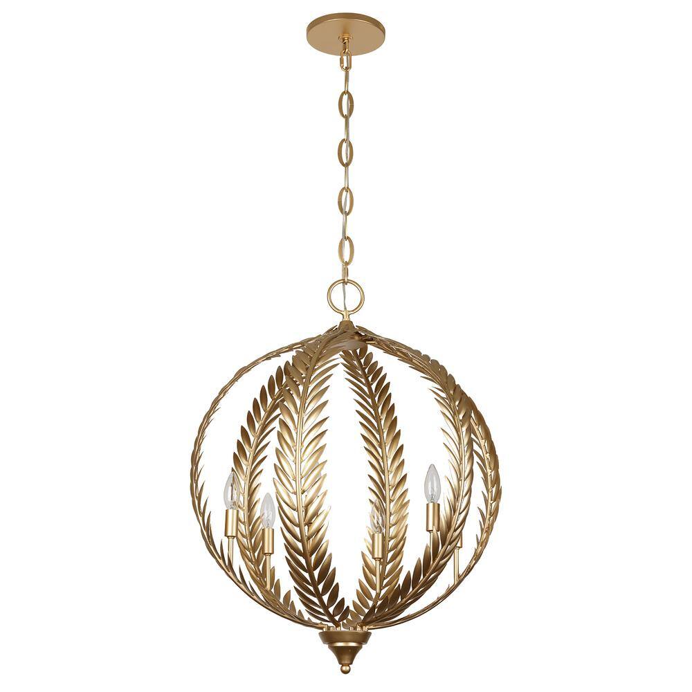 Atlas Grecian Gold 6-Light Metal Pendant