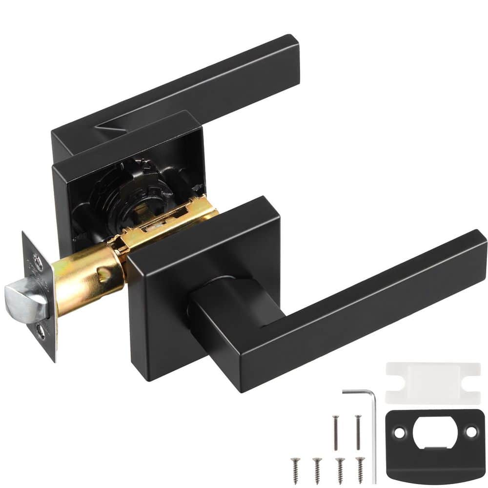 Passage Door Handle, 1 Pack Matte Black Door Lever, Handing Reversible Lever Non-Locking, Universal Square Interior price history on PriceWatchPro