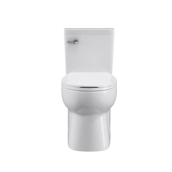 cadeninc 1-Piece 1.27 GPF Single Flush Elongated Standard Toilet in White with Comfortable Seat Height, Soft Close Seat Cover