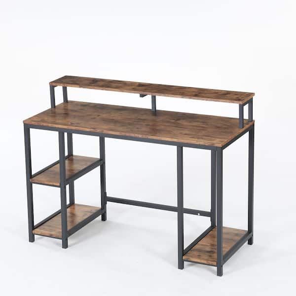 Teamson Home 22 in. Rectangular Folding Wooden Natural/Black Home Office  Computer Desk with Metal Base VNF-00094 - The Home Depot