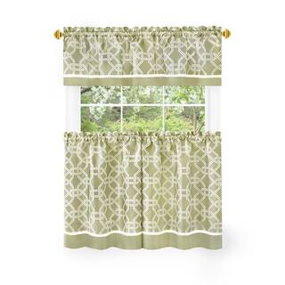 Achim Tenda A Pacchetto Per Finestra Con Mantovana - Verde 147x91 Cm - Set 3 Pezzi In Poliestere