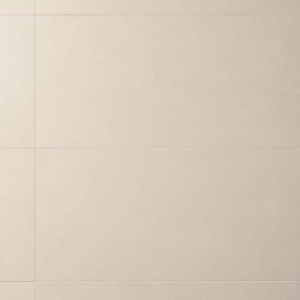 ToughTech 12" x 24" Matte Beige Porcelain Wall and Floor Tile