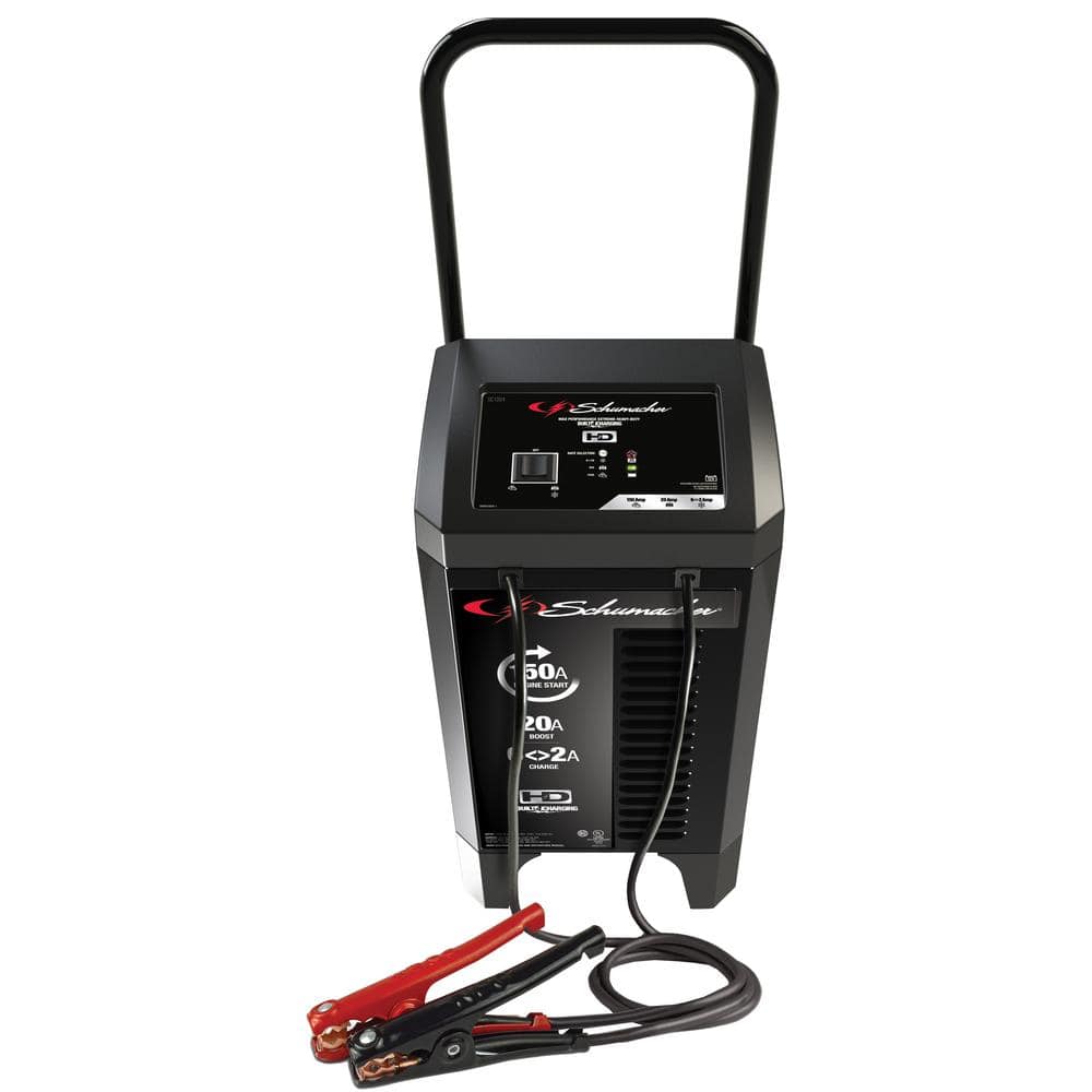 BRIDGELAND 6 ft. 12-Volt Automatic Battery Charger, Wheeled with 40 Amp  Boost Charge and 200 Amp Engine Jump Start 91064 - The Home Depot