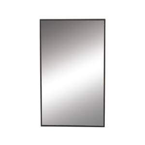 32 in. x 18 in. Rectangle Framed Black Wall Mirror with Thin Minimalistic Frame