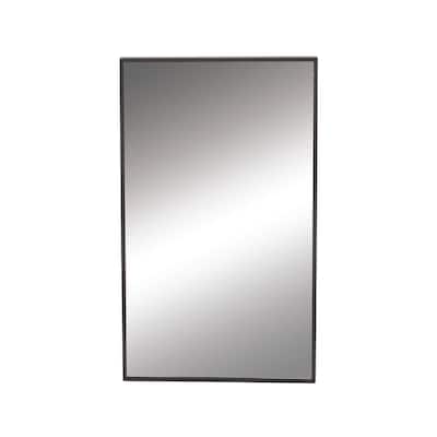 32 in. x 18 in. Black Wood Contemporary Rectangle Wall Mirror