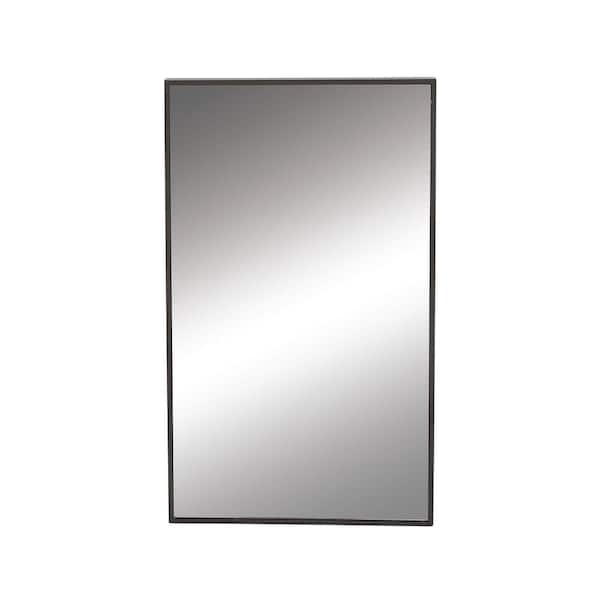 Photo 1 of 18 in. x 32 in. Rectangle Shaped Black Wood Wall Mirror with Thin Minimalistic Frame