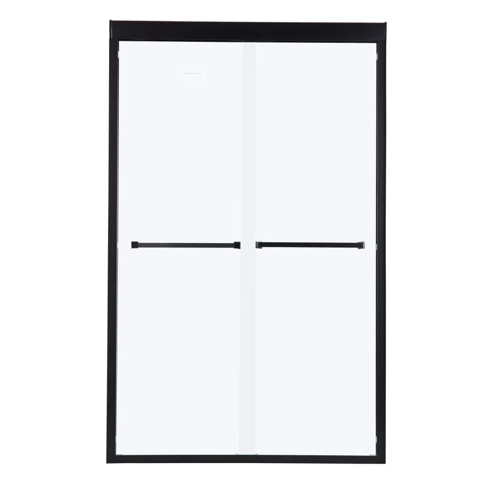 48 In W x 76 In H Double Sliding Shower Enclosure, 5/16 In 8mm Glass, Matte Black Hardware price history on PriceWatchPro