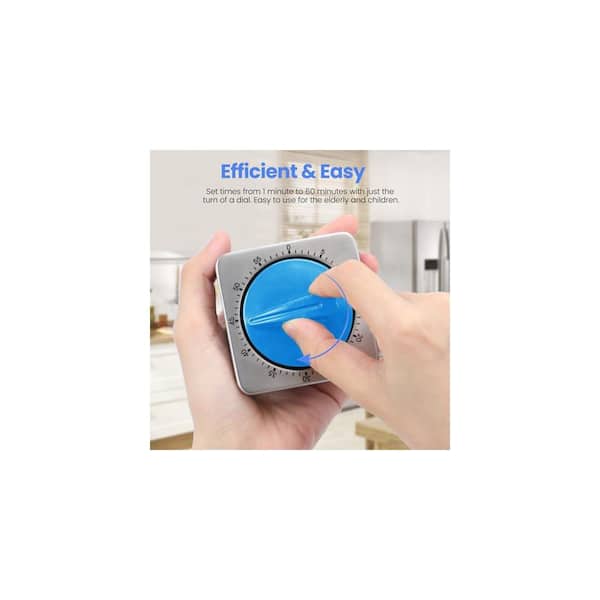 Lynzavix Mechanical Desk Kitchen Timer Blue Analog Display Cooking