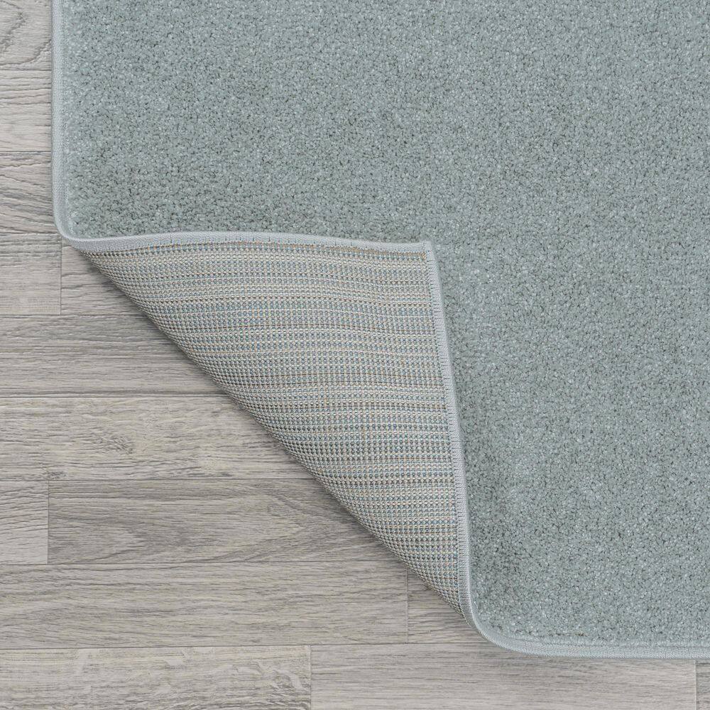 Light Blue Synthetic Square Area Rug, 5'3"