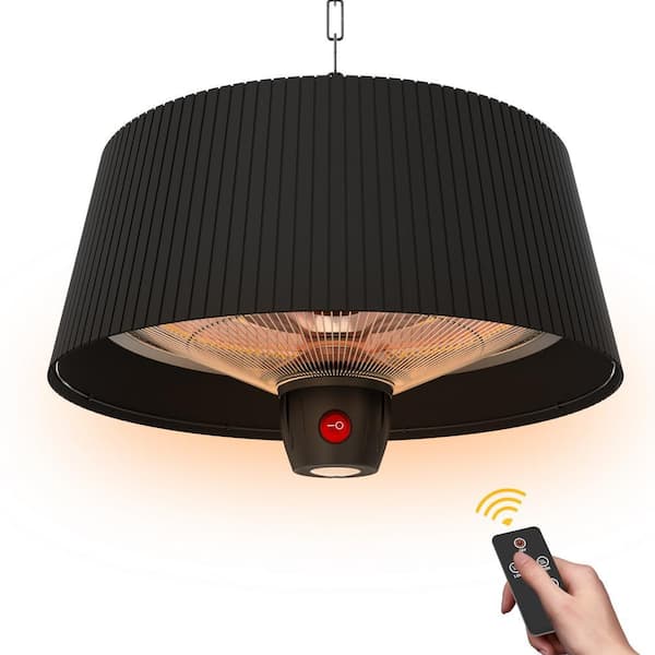 Unbranded 1500-Watt Outdoor Stainless Steel Electric Patio Heater with LED Ligh, Remote Control, Fabric Cover, 3 Power Setting