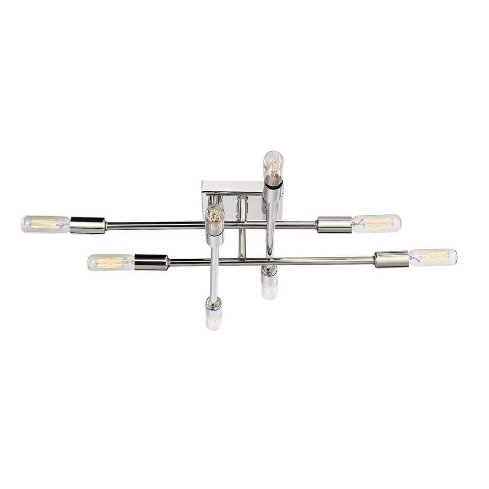 Lyrique Polished Nickel 8-Light Semi-Flush Ceiling Mount