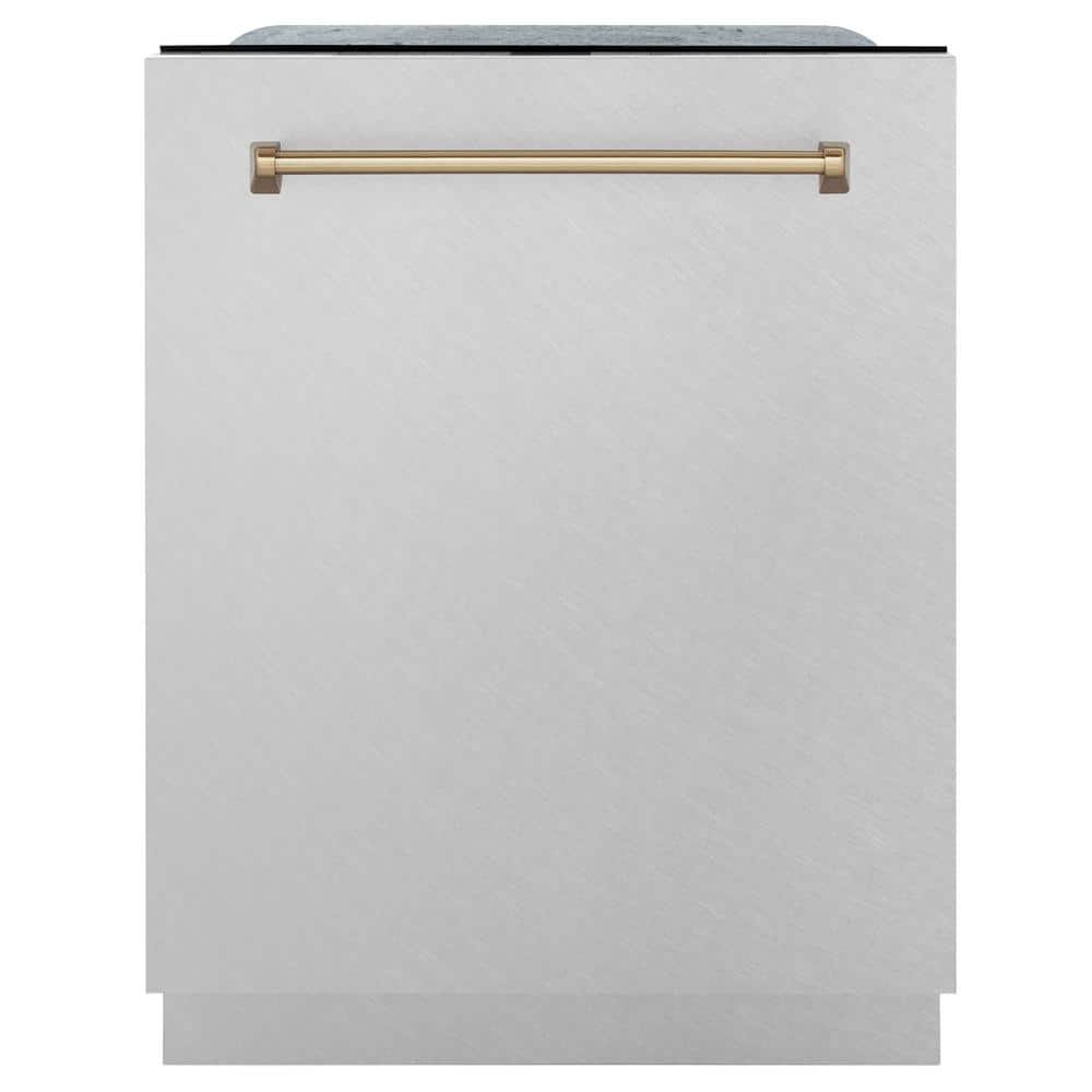 Autograph Edition 24 in. Top Control Tall Tub Dishwasher 3rd Rack in Fingerprint Resistant Stainless &amp; Champagne Bronze