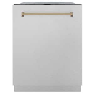 Autograph Edition 24 in. Top Control Tall Tub Dishwasher 3rd Rack in Fingerprint Resistant Stainless & Champagne Bronze
