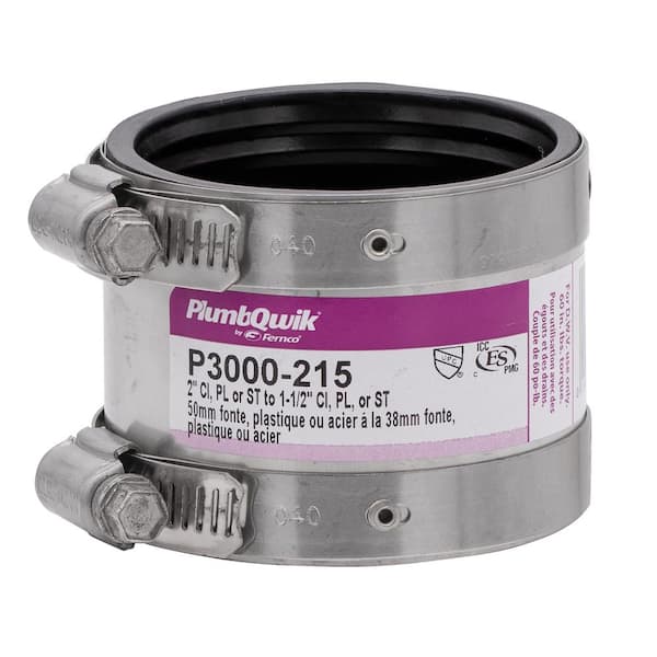 Fernco Proflex 2 in. x 1-1/2 in. Neoprene Shielded Coupling