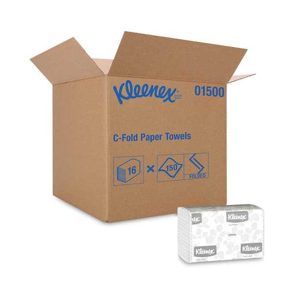 Kleenex C-Fold White Paper Towels 10 1/8 x 13 3/20 (150 Sheets per Pack, 16 Packs per Carton)
