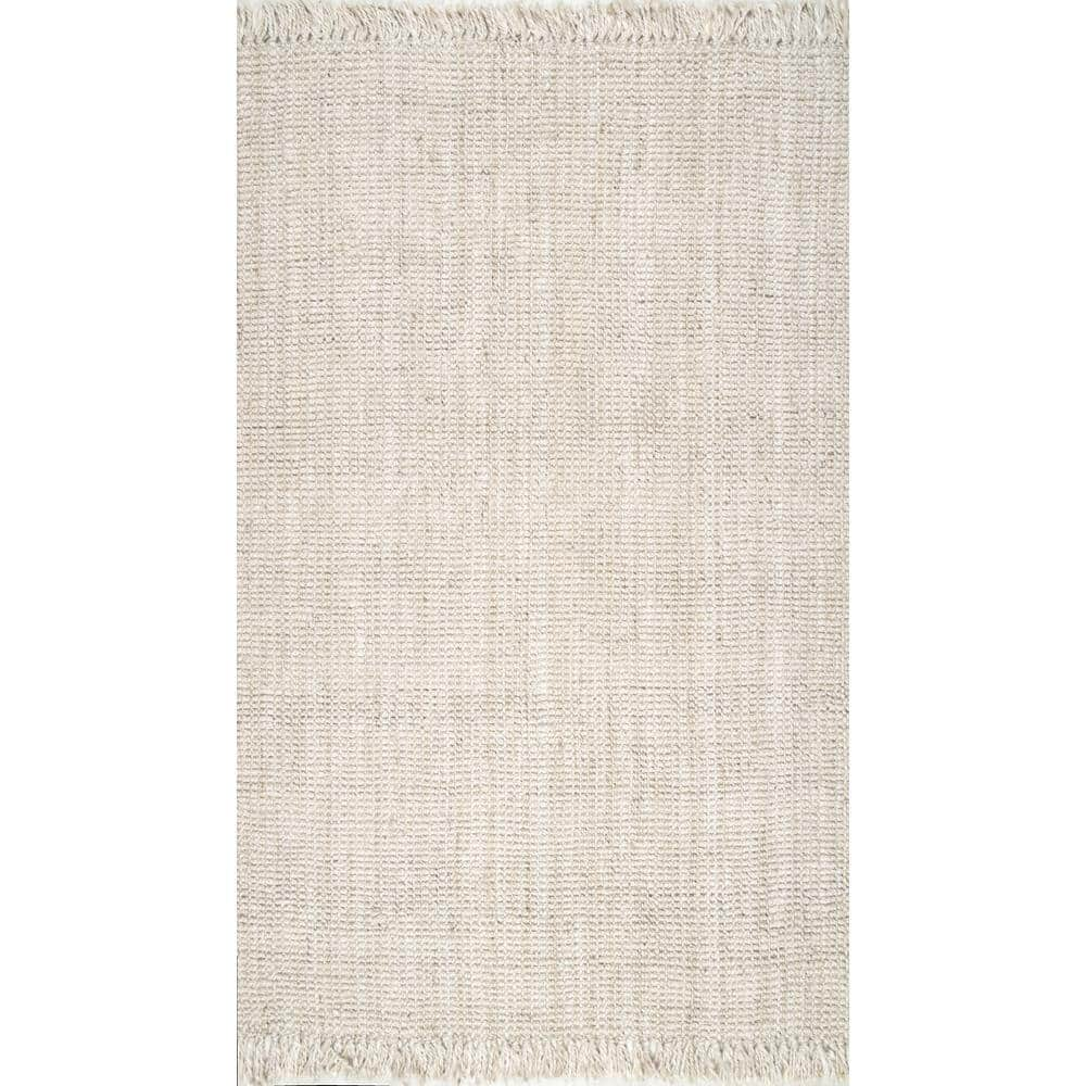 nuLOOM Natura Chunky Loop Jute Off-White 8 ft. x 10 ft. Farmhouse Area Rug  NCCL01E-8010 - The Home Depot