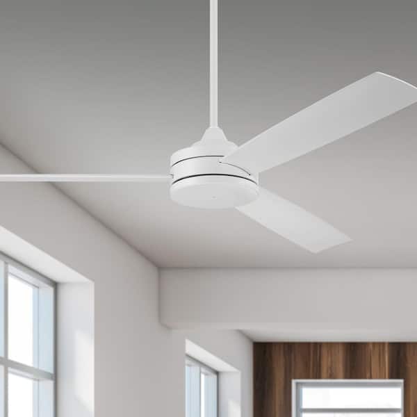 62 in. White Finish w/ White Blades Angled Mount Propeller Outdoor Ceiling Fan w/ 4-Speed Wall Control Included