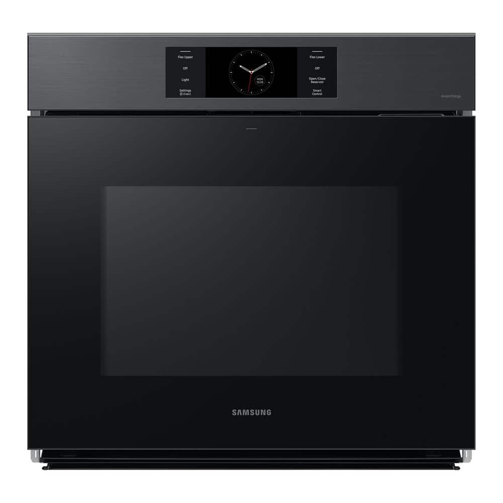 "Bespoke 30"" Single Wall Oven with AI Pro Cooking Camera in Matte Black Steel"