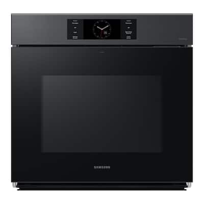Bespoke 30" Single Wall Oven with AI Pro Cooking Camera in Matte Black Steel