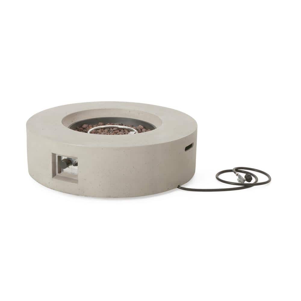 39.25 in. 50000 BTU Round MGO Fire Table Tank Outside, Light Grey price history on PriceWatchPro