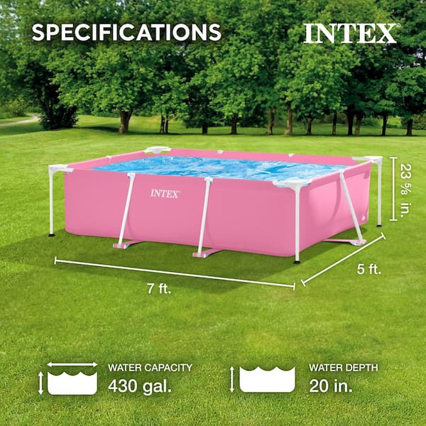 7 ft. x 5 ft. Rectangular 23.62 in. Deep Above Ground Pool