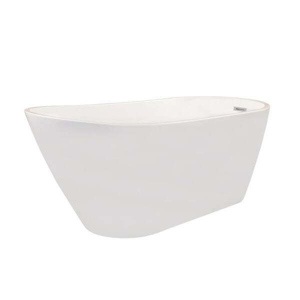 Shaia 67 in. Acrylic Flatbottom Non-Whirlpool Soaking Bathtub in White