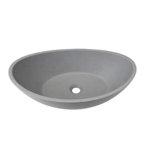 21.6 in. W Novelty Shape Smooth Bathroom Cement Sink in Cement Color (without Drain Valve)