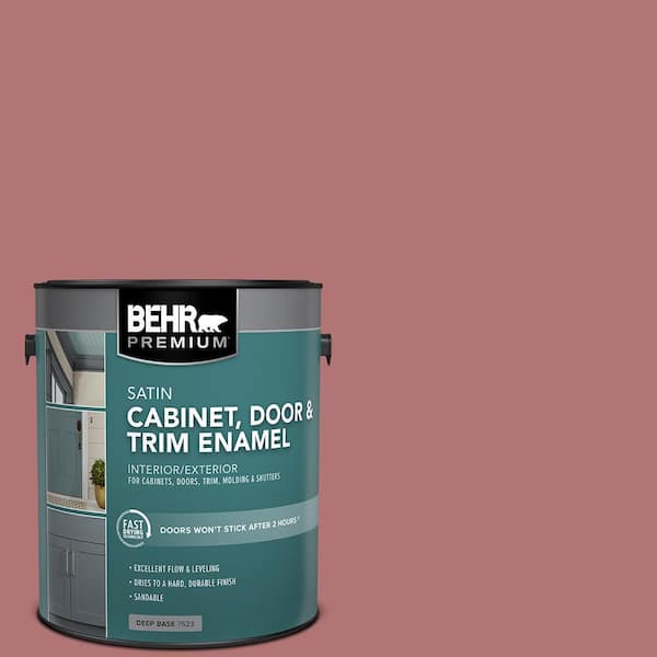 BEHR PREMIUM 1 gal. #S140-5 Red Gerbera Satin Enamel Interior/Exterior Cabinet, Door & Trim Paint