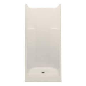 Everyday Smooth Tile 36 in. x 36 in. x 76 in. 1-Piece Shower Stall with Center Drain in Bone