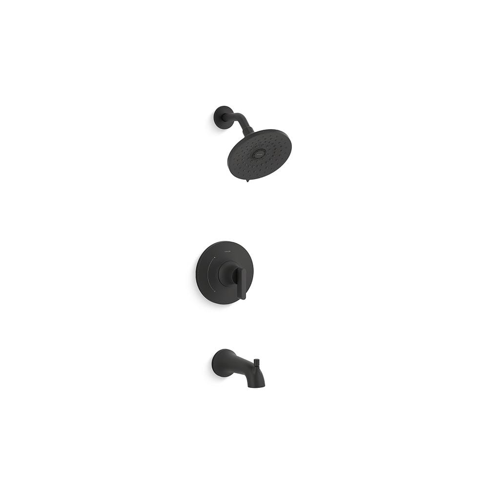 KOHLER Setra Single-Handle 3-Spray Tub and Shower Faucet in Matte Black (Valve Included)