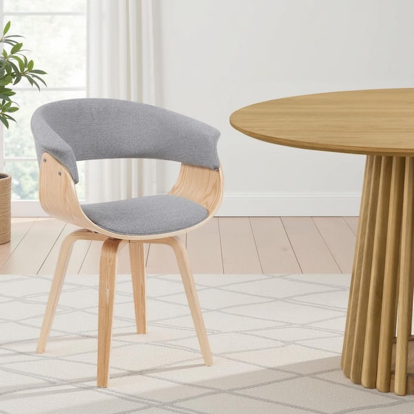 Armen Living Summer Grey/Oak Upholstered Dining Chair