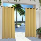 Cabana Sundress Yellow Yellow Solid Light Filtering Grommet Top Indoor/Outdoor Curtain, 54 in. W x 108 in. L (Set of 2)