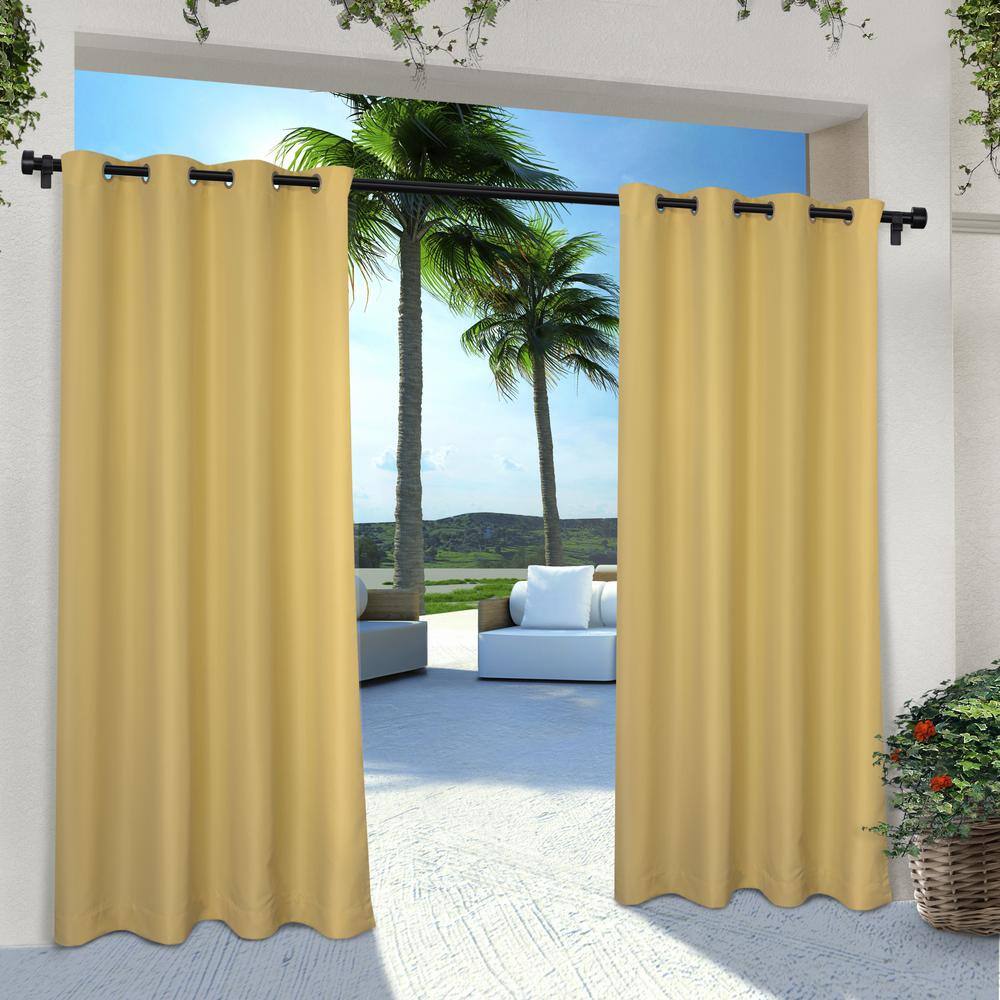 EXCLUSIVE HOME Cabana Sundress Yellow Yellow Solid Light Filtering ...