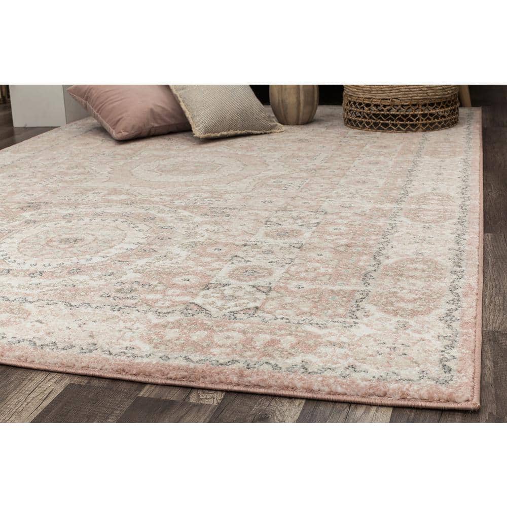 Harper 5' x 7' Pink Lemonade Vintage Synthetic Area Rug
