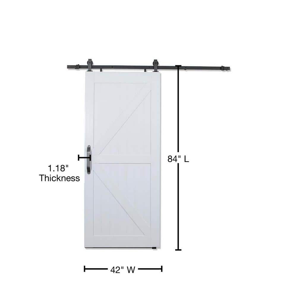 Montana 42" x 84" White PVC Sliding Barn Door Kit
