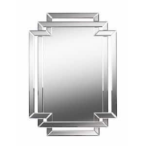Large Irregular Beveled Glass Mirror (44 in. H x 31.5 in. W)