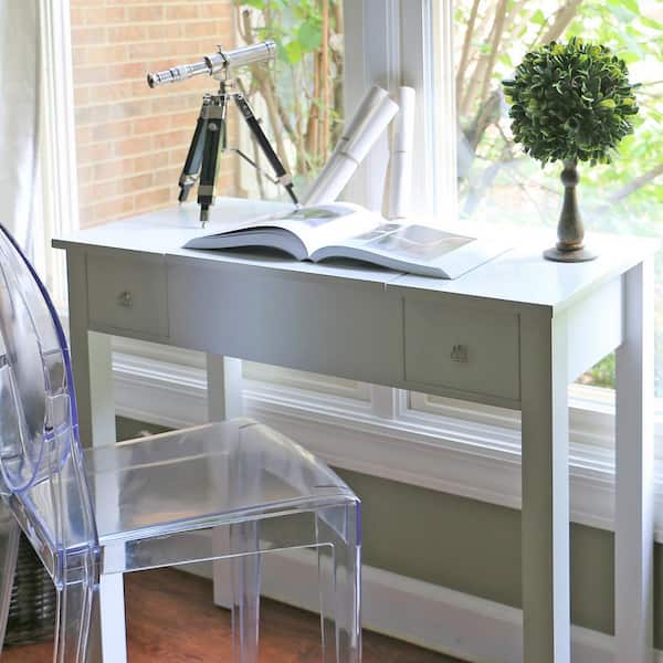 Baxton Studio Wes White Wood Vanity, Small Desk Vanity