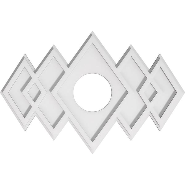 Ekena Millwork 24 in. W x 16 in. H x 5 in. ID x 1 in. P Zoe Architectural Grade PVC Contemporary Ceiling Medallion